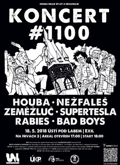 Koncert # 1100 – Houba, Rabies, Nežfaleš a další- Ústí nad Labem -Alternativní prostor Exil, Na Nivách 3, Ústí nad Labem