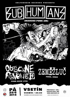 Subhumans (UK), Obscene Revenge (IT), Zeměžluč- koncert Vsetín -Vesmír, Na hrázi, Vsetín