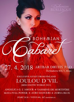 Bohemian Cabaret Brno- Brno -ArtBar Druhý Pád, Štefánikova 836/1, Brno