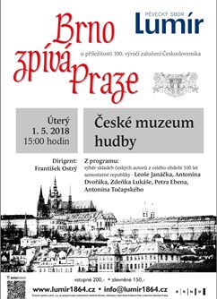 Brno zpívá Praze - České muzeum hudby- Praha -České muzeum hudby, Karmelitská 388/2, Praha