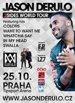 JASON DERULO - 777 World Tour 2018- Praha -Tipsport Arena, Za elektrárnou 419/1, Praha