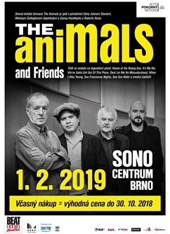 The Animals and Friends (UK) - koncert Brno -Sono Centrum, Veveří 113, Brno