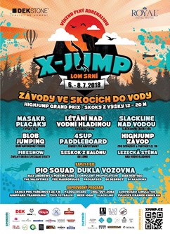 X-JUMP lom Srní 2018- Hlinsko- Skoky do vody Highjump z 12, 16 a 20 metrů a další -Lom Srní u Hlinska, Srní, Hlinsko