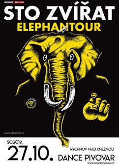 Sto Zvířat - Elephantour 2018- koncert v Rychnově nad Kněžnou -Dance Pivovar, Trčkova 97, Rychnov nad Kněžnou