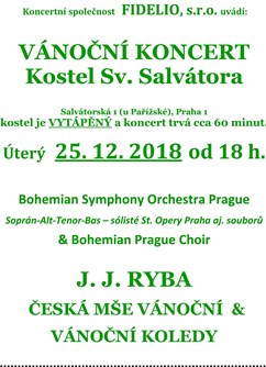 Vánoční koncert - orchestrální Rybova mše Vánoční- Praha -Kostel sv. Salvátora, Salvátorská 1, Praha