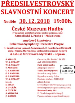 Předsilvestrovský koncert - to nejlepší z klasiky- Praha -České muzeum hudby, Karmelitská 388/2, Praha