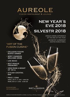Silvestr 2018 v Aureole- Praha -Aureole Fusion Restaurant & Lounge, Hvězdova 1716/2b, City Tower, 27.patro, Praha