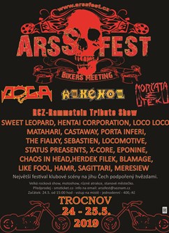 ARSSFEST 2019- festival Trhové Sviny- Doga, Alkehol, Hentai Corporation, Porta Inferi, Morčata na útěku a další -Trocnov, Rodiště Jana Žižky, Trhové Sviny