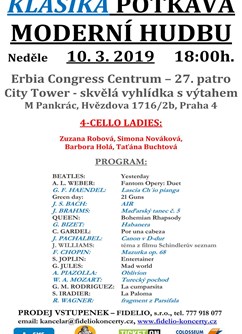 4 violoncellistky na Vyhlídce- Praha -Erbia Congress Centrum, Hvězdova 1716/2b, City Tower, 27.patro, Praha