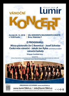 Velký vánoční koncert pěveckého sboru Lumír- Brno -Konvent Milosrdných bratří, Vídeňská 7, Brno