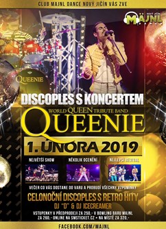 Koncert Queenie a DiscoPles- Nový Jičín -Majnl Dance Hall, Gen. Hlaďo 25, Nový Jičín