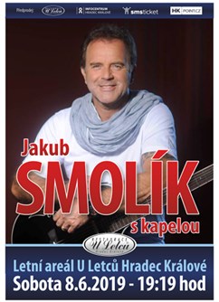 Jakub Smolík s kapelou- koncert v Hradci Králové -Letní areál U Letců, Jana Černého 109, Hradec Králové