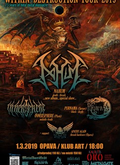 Within Destruction tour 2019 (NAHUM, Inner Sphere, Purnama)- koncert v Opavě -Klub Art, Ostrožná 236/46, Opava