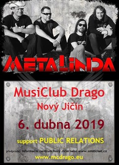 Metalinda v MusiClub Drago- koncert v Novém Jičíně -MusiClub Drago, Hřbitovní 1097/24, Nový Jičín