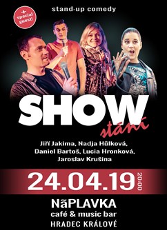 SHOW Stání / stand-up comedy- Hradec Králové -NáPLAVKA café & music bar, Náměstí 5.května 835, Hradec Králové