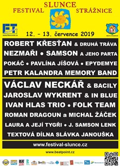 Festival Slunce Strážnice 2019- Nezmaři, Pokáč, Folk Team, Laura a její tygři, Ivan Hlas Trio a další- Strážnice -Amfiteátr Strážnice, Zámek 67, Strážnice