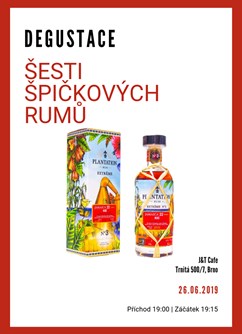 Degustace šesti špičkových rumů- Brno -J&T Cafe, Trnitá 500/7, Brno