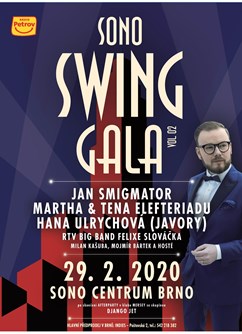 Sono Swing Gala- brněnský swingový večer za účasti Jana Smigmatora- koncert v Brně -Sono Centrum, Veveří 113, Brno