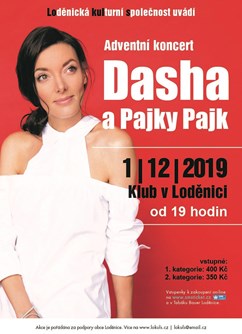 Adventní koncert Dasha a Pajky Pajk Quintet- Loděnice -Klub Loděnice, Plzeňská 94, Loděnice