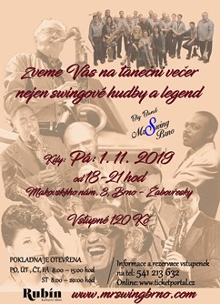 Taneční večer s Big Band Mr.Swing- Brno -KD Rubín, Makovského náměstí , Brno Taneční večer s Big Band Mr.Swing- Brno -KD Rubín, Makovského náměstí , Brno