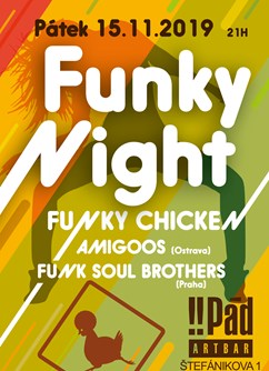 Funky Night podzim 2019- Brno -ArtBar Druhý Pád, Štefánikova 836/1, Brno Funky Night podzim 2019- Brno -ArtBar Druhý Pád, Štefánikova 836/1, Brno