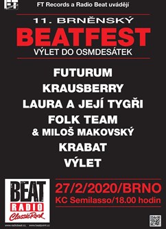 11. brněnský Beatfest 2020- Brno- Futurum, Krausberry, Laura a její tygří, Krabat a další -Semilasso, Palackého třída 12, Brno