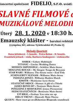 Slavné filmové a muzikálové melodie s MQ- Praha -Barokní sál Emauzského kláštera, Vyšehradská 49, Praha