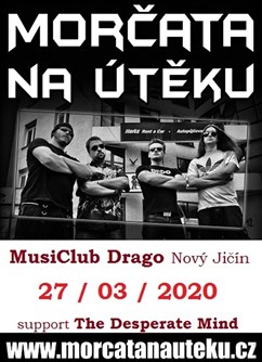 Morčata na útěku v MusiClub Drago- koncert v Novém Jičíně -MusiClub Drago, Hřbitovní 1097/24, Nový Jičín