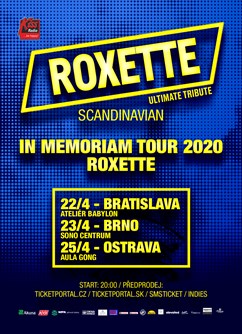 Roxette in Memoriam Tour 2020 - koncert Roxette Ultimate Tribute v Brně -Sono Centrum, Veveří 113, Brno