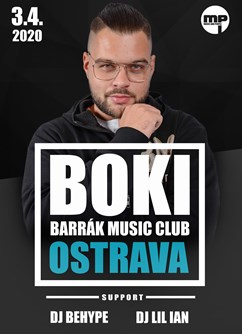 Boki- Ostrava- slovenský rapper a superfinalista 7. řady soutěže Česko Slovensko má talent -BARRÁK music club, Havlíčkovo Nábřeží 28, Ostrava