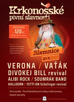 Krkonošské pivní slavnosti Jilemnice- festival Jilemnice 2021- VERONA, VAŤÁK, DIVOKEJ BILL revival, ALIBI ROCK, SOUMRAK BAND, HALLODRN, YETTI ON -Masarykovo náměstí, Masarykovo náměstí, Jilemnice