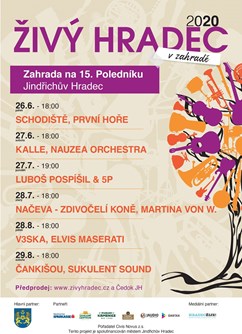 Koncert Čankišou, Sukulent sound / Živý Hradec- Jindřichův Hradec -Zahrada na 15. Poledníku, Kostelní, Jindřichův Hradec