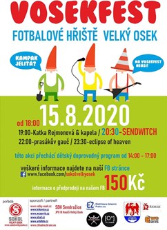 Vosekfest 2020- Velký Osek -Fotbalové hřiště Velký Osek, Prokopa Holého 794, Velký Osek