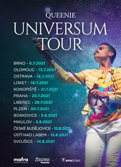 Queenie Universum Tour 2021- koncert v Ústí nad Labem -Letní kino, Velká hradební 619/33, Ústí nad Labem