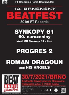 12. Brněnský Beatfest 2021 - 30 let FT Records- festival v Brně- Synkopy 61, Progres 2, Roman Dragoun -Amfiteátr 