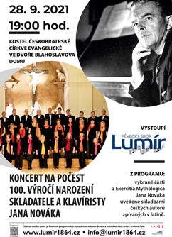 Koncert na počest Jana Nováka Brno- Brno -Blahoslavův dům, Lidická 79, Brno