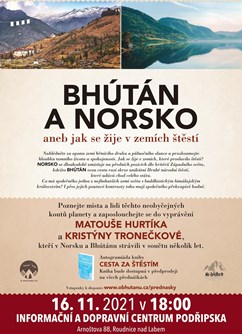 Bhútán a Norsko aneb jak se žije v zemích štěstí- Plzeň -DEPO2015, Presslova 14, Plzeň