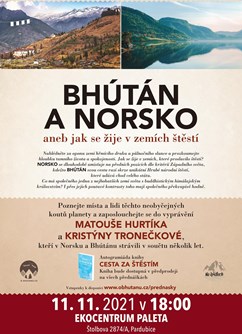 Bhútán a Norsko aneb jak se žije v zemích štěstí- Pardubice -Ekocentrum PALETA, Štolbova 2874, Pardubice