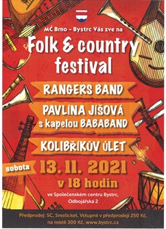 Folk & Country festival- Brno -Společenské centrum Bystrc, Odbojářská 2, Brno