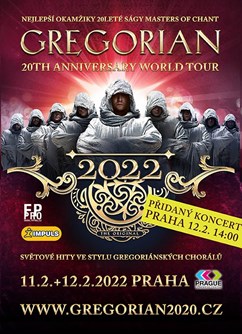 GREGORIAN - 20th Anniversary World Tour- koncert Praha -Kongresové centrum, 5.května  1640/65, Praha