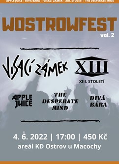 Wostrowfest No2- festival Ostrov u Macochy- Visací zámek, XIII. století, Apple Juice a další -Areál hřiště Ostrov u Macochy, Ostrov u Macochy 345, Ostrov u Macochy