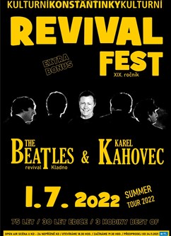 REVIVAL FEST- The Beatles revival + Karel Kahovec - SUMMER TOUR- festival Konstantinovy Lázně -Open air scéna u KD, Tichá 164, Konstantinovy Lázně