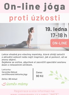 Jóga proti úzkosti- Online -Live stream, online přenos, Online