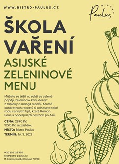 Škola vaření s Romanem Paulusem - Asijské zeleninové menu- Olomouc -Bistro Paulus, tř. Kosmonautů 1221/2a, Olomouc