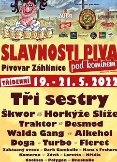 Slavnosti piva pod komínem 2022- festival Hulín- TŘI SESTRY, ŠKWOR, HORKÝŽE SLÍŽE, TRAKTOR, DESMOD, DOGA a další -Pivovar Záhlinice, Záhlinice 67, Hulín