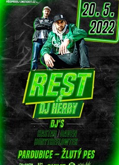Rest a DJ Herby + support DJs- koncert v Pardubicích -Music Club Žlutý pes, Ke koupališti 62, Pardubice