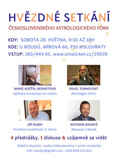 Hvězdné setkání 2022 (astrologie)- Praha -Kulturní dům u Boudů, Mírová 21/66, Praha