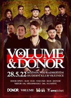 VOLUME Tour a Kapela Donor- koncert v Rožnově pod Radhoštěm -Vrátnice – Music Club, 1. máje 1000, Rožnov pod Radhoštěm