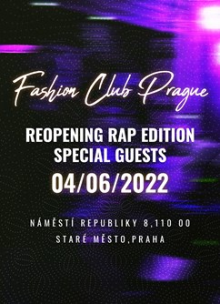Reopening Rap Edition- Praha -Fashion Club & Restaurant Prague, Náměstí Republiky 8, Praha