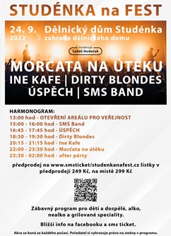 STUDÉNKA na FEST- festival ve Studénce- Ine Kafe, Morčata na útěku, ÚSPĚCH, Dirty Blondes -Dělnický dům, 2.května 7, Studénka